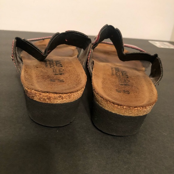 Naot Michele Slide Sandals Patent Burgundy Jewel Comfort Shoes Size EU 37 US 6 - Picture 6 of 9